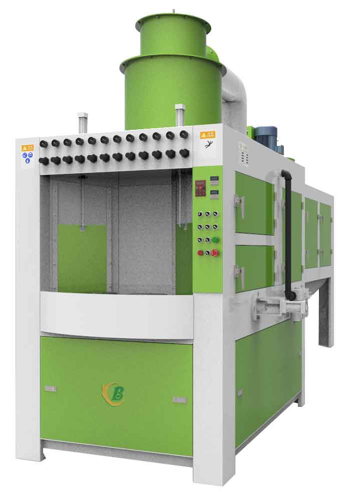 電飯鍋轉(zhuǎn)盤(pán)式自動(dòng)噴砂機(jī)，炊具件自動(dòng)噴砂機(jī)